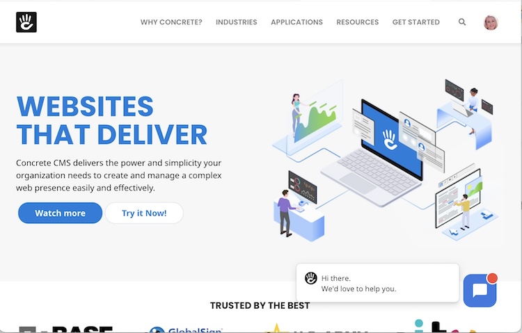 Concrete CMS Homepage Screenshot