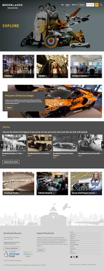 Brooklands Museum Website Stripes